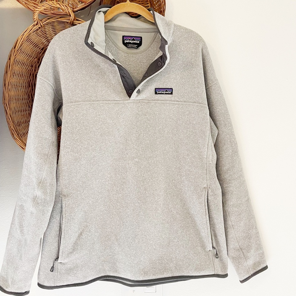 Patagonia Fleece Pullover Quarter Snap Gray Women’s Size Large